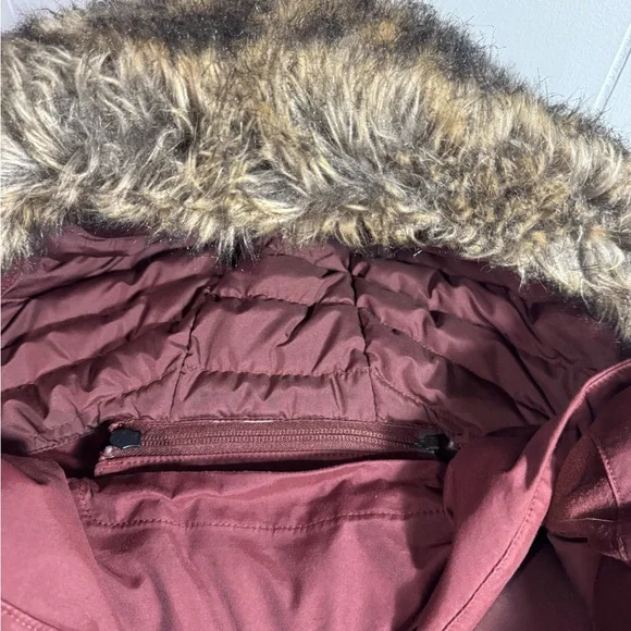 The North Face Arctic II 550 Dry Vent Hooded Down Parka Winter Coat Brick Red S